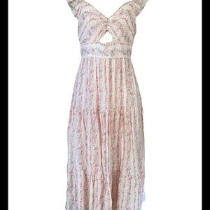 Trixxi Light Pink Floral Maxi Dress Sz M